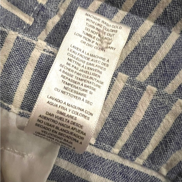 Michael Kors Men's Linen Blend Chino Shorts Blue White Striped 36 - Picture 10 of 10